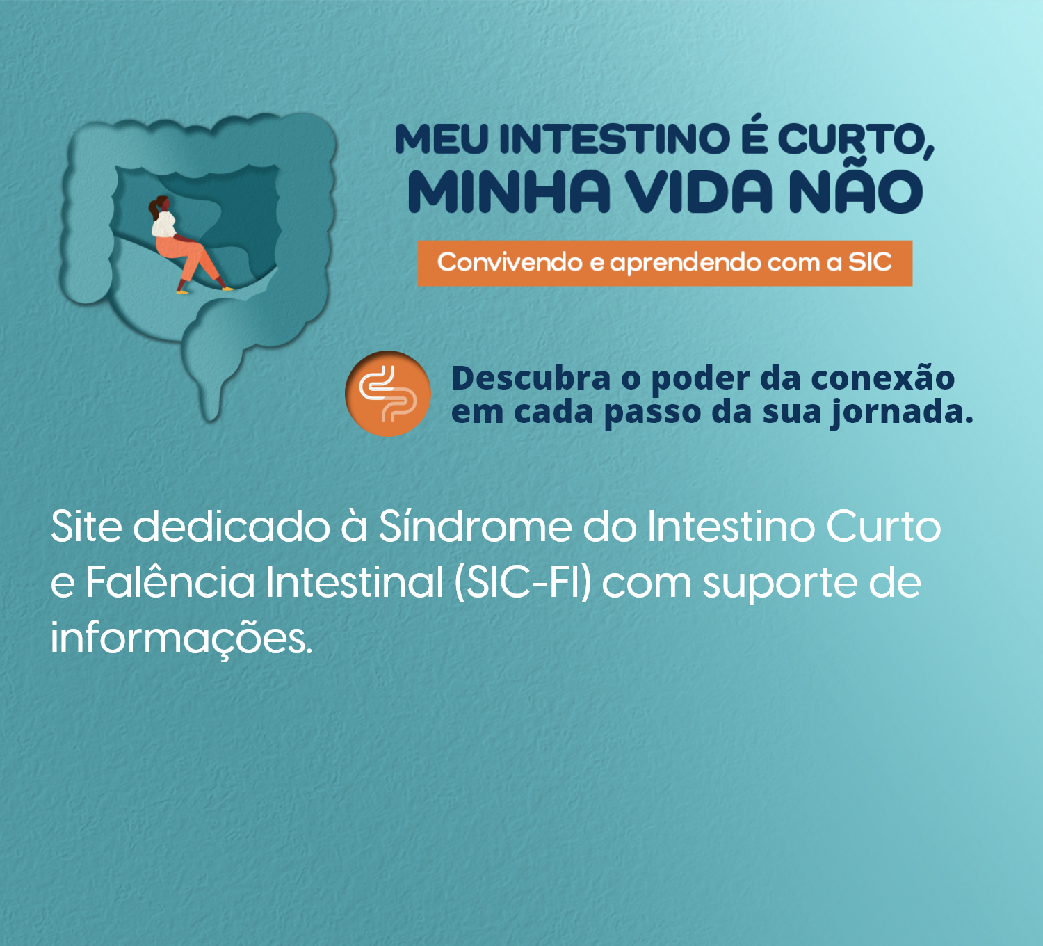 Banner informativo sobre intestino curto para celular